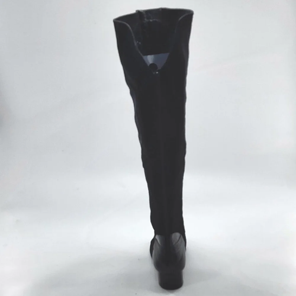 STUART WEITZMAN Black Suede Leather Trim Over the Knee Boots Size 8